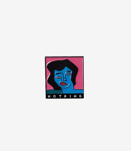 by Parra Nothing Face Enamel Pin Pink
