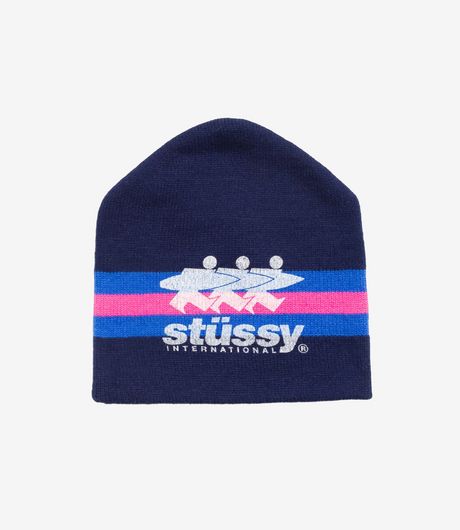 Stussy Stripe Ski Beanie Navy