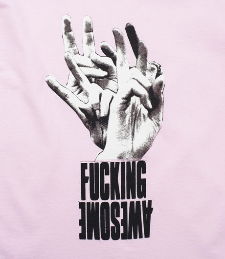Fucking Awesome Fingers Tee Pale Pink