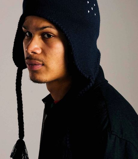POP Trading Company Reversible Earflap Beanie Navy/Juniper