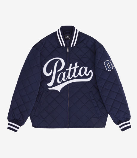 Patta Diamond Quilted Sports Jacket Evening Blue