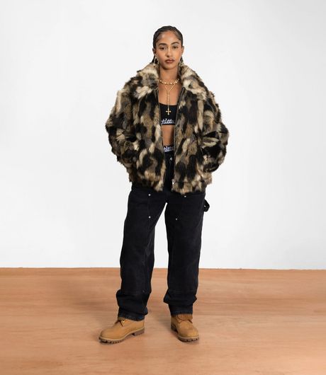 Patta Faux Fur Patchwork Jacket Multi