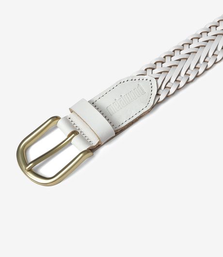 Metalwood Studio Braided Leather Belt White