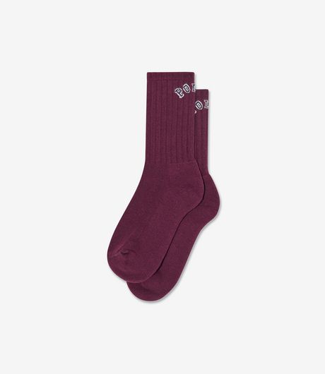 Polar Skate Co College Logo Socks Wine