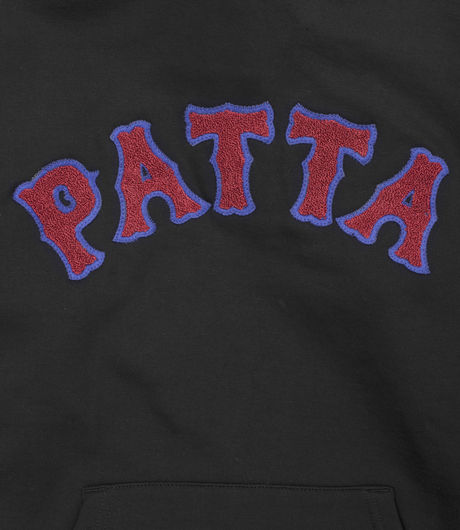 Patta Biker Logo Hooded Sweater Black