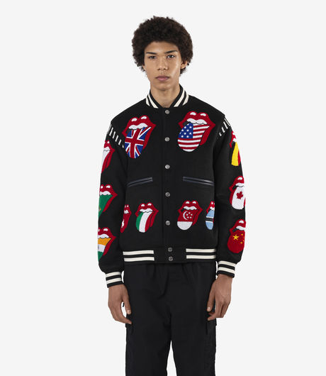 Market x Rolling Stones World Flag Varsity Jacket Black