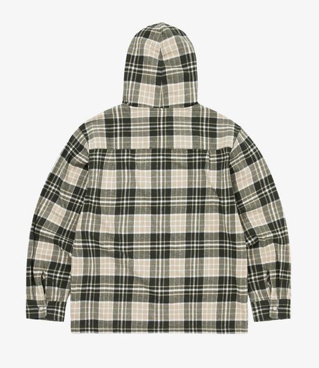 Thisisneverthat Flannel Hooded Check Shirt Green