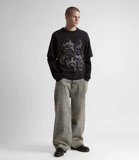 Wasted Paris Skull T-Age Faded Black/Black