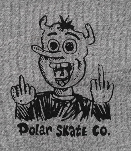 Polar Skate Co Devil Man Zip Hoodie Heather Grey