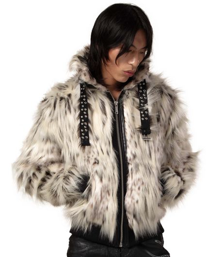 Racer Worldwide Snow Lynx Fur Bomber White/Black