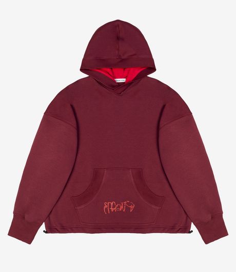 Pūga73 Roses Hoodie Burgundy