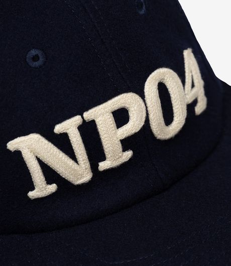Norse Projects Melton Wool NP04 Chainstitch Cap Dark Navy