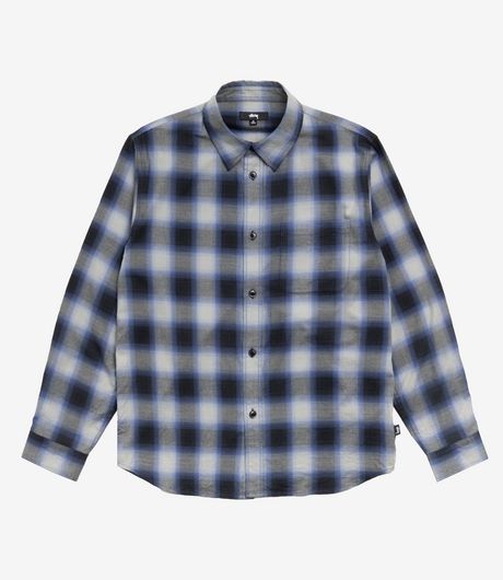 Stussy Beach Ombre Plaid Shirt Black