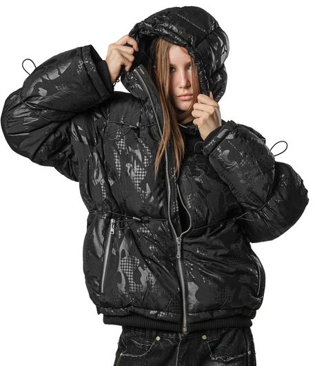 Racer Worldwide Camo Puffer Jacket 4.0 Black