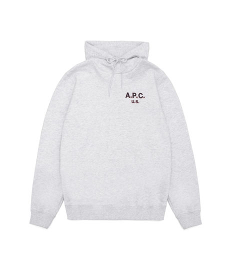 A.P.C. Flag Hooded Sweatshirt Grey Heather