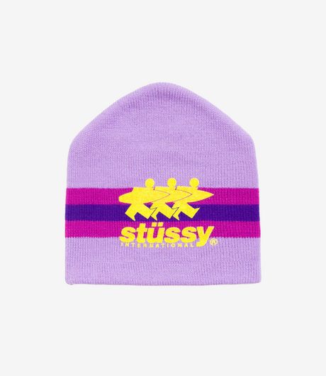 Stussy Stripe Ski Beanie Purple