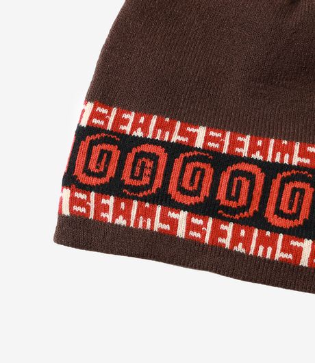 BEAMS Jacquard Single Beanie  Brown
