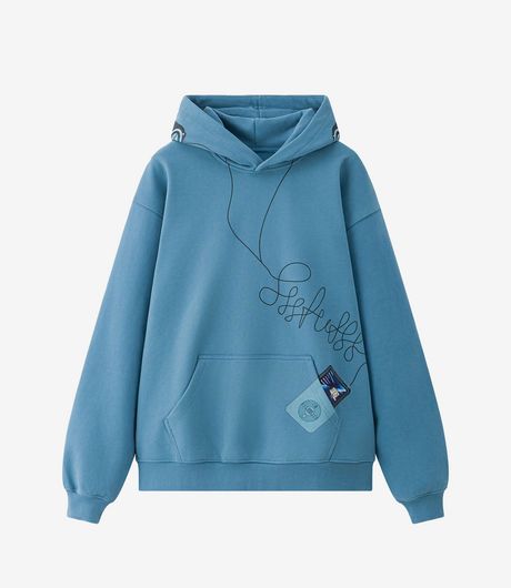 SSSTUFFF Headphones Player Hoodie Light Blue