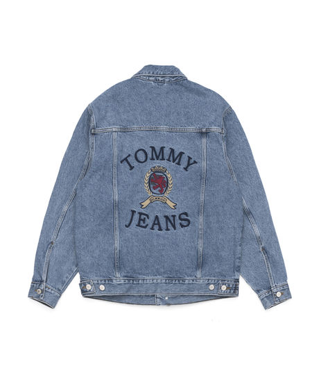 Tommy Jeans Crest Flag Trucker Jacket Light Blue