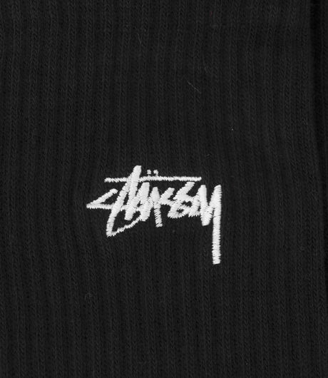 Stussy Small Stock Crew Socks Black