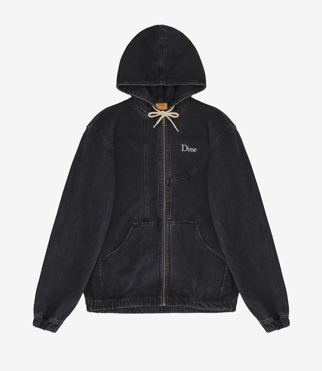 Dime Hooded Denim Bomber Black