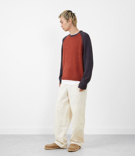 Stussy Colorblocked Raglan Crew Brick