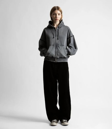 Wasted Paris Kingdom Curve Zip Hoodie Faded Black