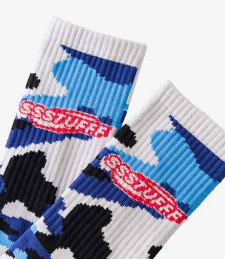 SSSTUFFF Camo Socks Blue