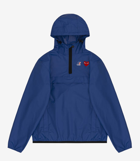 Comme des Garçons Play x K-Way Half Zip Packable Jacket Blue