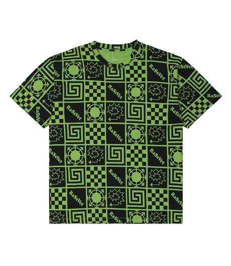 Rassvet Square Logo Allover Print T-Shirt Light Green
