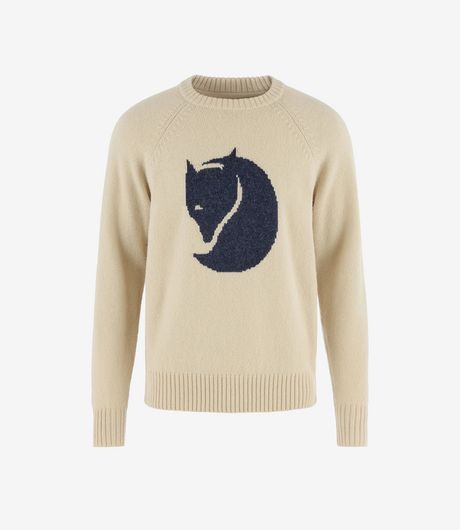 Fjallraven Logo Knit Sweater Light Beige