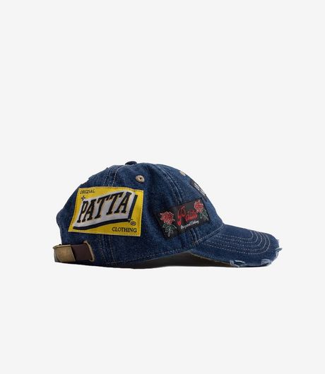 Patta Whole Lotta Labels Denim Cap Light Blue Denim