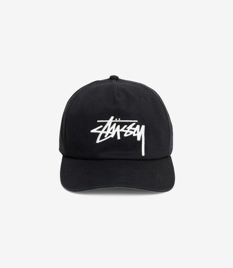 Stussy Big Stock Mid Depth Cap Shadow Black