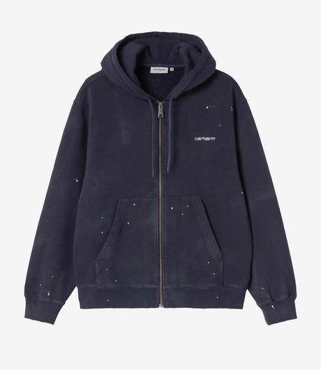 Carhartt WIP Hooded Painter Jacket Dark Navy Destroy Wash Splatter