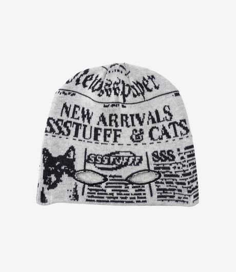 SSSTUFFF Newspaper Spy Beanie Grey