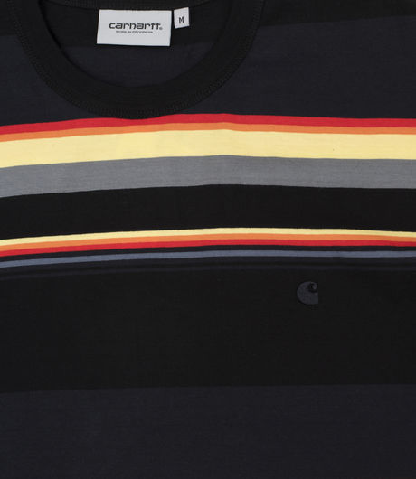Carhartt S/S Sunder T-Shirt Black/Dark Navy Stripe 