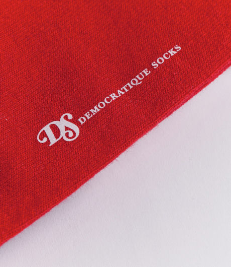 Democratique Socks Block Party Spring Red / Broken White / Navy