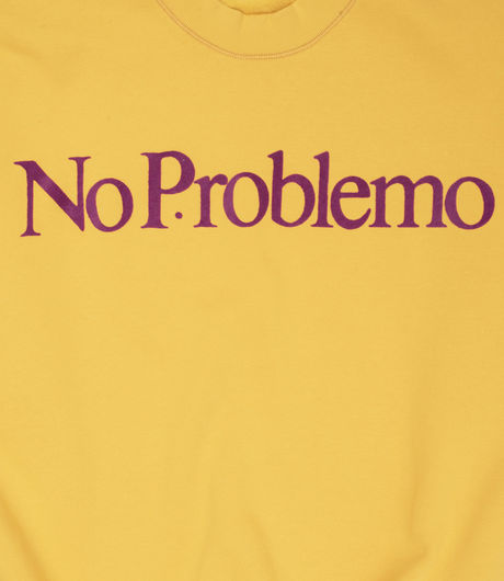 Aries No Problemo Flocked Crew Sweat Yellow/Purple