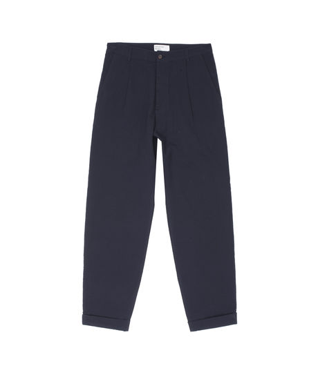 Universal Works Pleated Pant Seersucker Navy