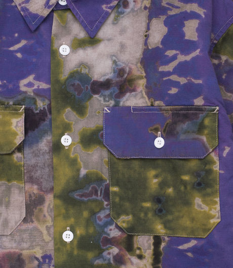 Stussy Tie Dye Work LS Shirt Olive