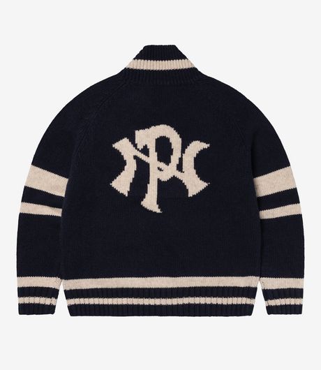 No Problemo NYP Varsity Zip Thru Knit Navy 
