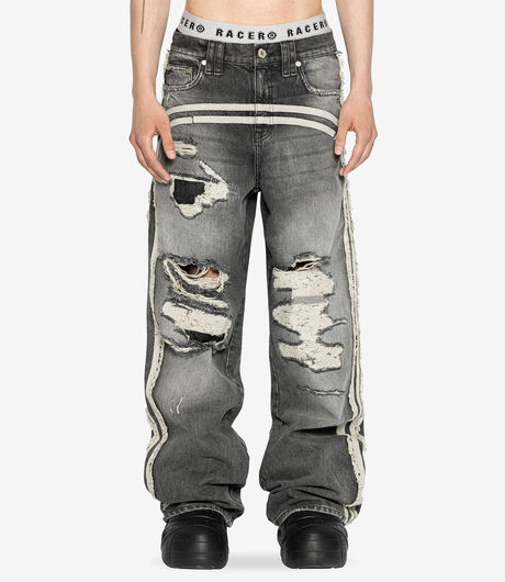 Racer Worldwide Track Jeans Grey