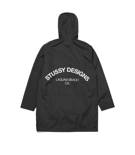 Stussy Long Hooded Coach Jacket Black
