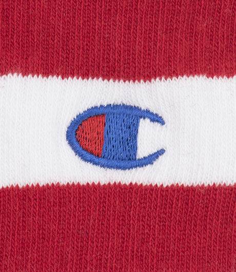 Champion Logo Socks White/Red Stripe