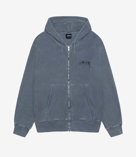 Stussy Modern Age Pig. Dyed Zip Hood Navy