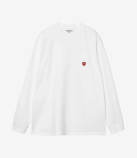 Carhartt WIP L/S Pocket Heart T-Shirt White/Red
