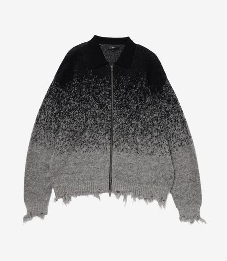 BEAMS 7G Gradation Zip Cardigan Black
