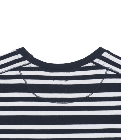 Pop Trading Company Triple Stripe Pocket T-Shirt Navy
