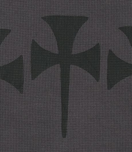 The Trilogy Tapes Three Cross Waffle Longsleeve Charcoal/Black