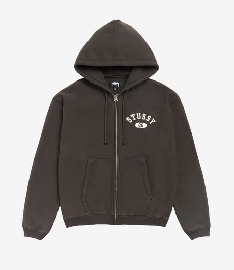 Stussy Varsity Zip Hood Washed Black
